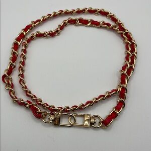 Elegant Gold and Red Purse Chain